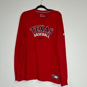 Nike Men's Long Sleeve Crewneck Tshirt Texas Rangers Texas Baseball Red X-Large